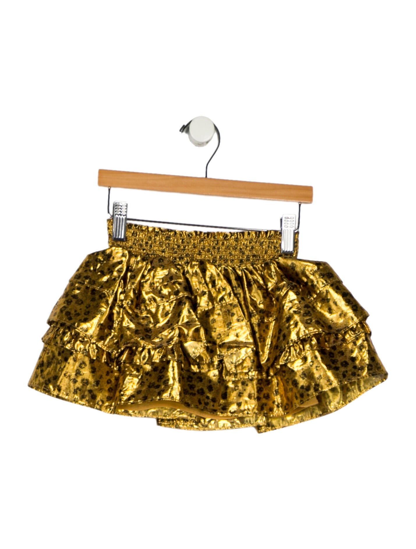 LoveShackFancy LoveShackFancy Girls' Metallic Ruffle Skirt